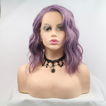 Vigorous mono short bob premium high quality afro kinky curly wholesale black women synthetic hair wigs lace front